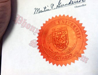 McMaster University Emblem - Fake Diploma Sample from Canada